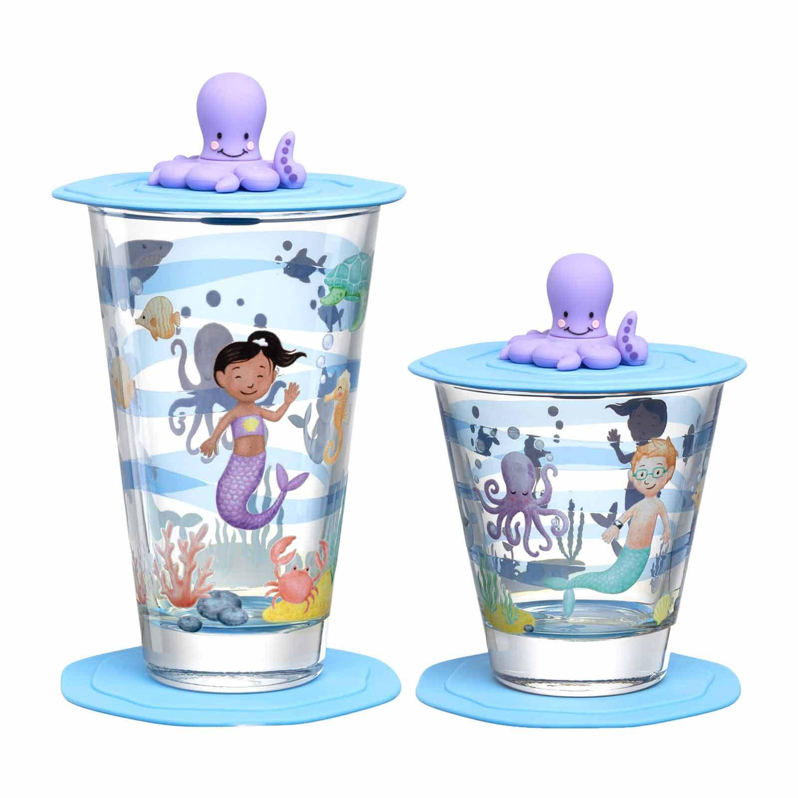 KINDERBECHER Bambini Avventura Meer 215 ml & 300 ml 2er Set - Hellblau, Glas (0.001L) - Leonardo Living