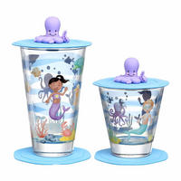 KINDERBECHER Bambini Avventura Meer 215 ml & 300 ml 2er Set - Hellblau, Glas (0.001L) - Leonardo Living