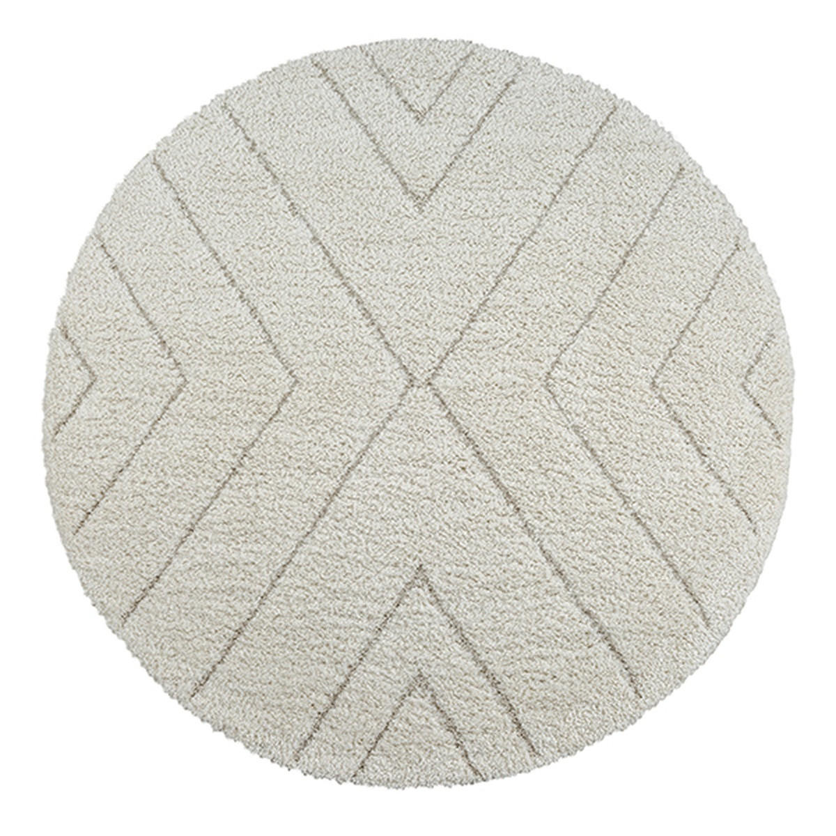 RUNDTEPPICH Berber ATRIO Polypropylen Creme 120 x 120 cm - Beige, Textil (120/120cm) - KADIMA DESIGN
