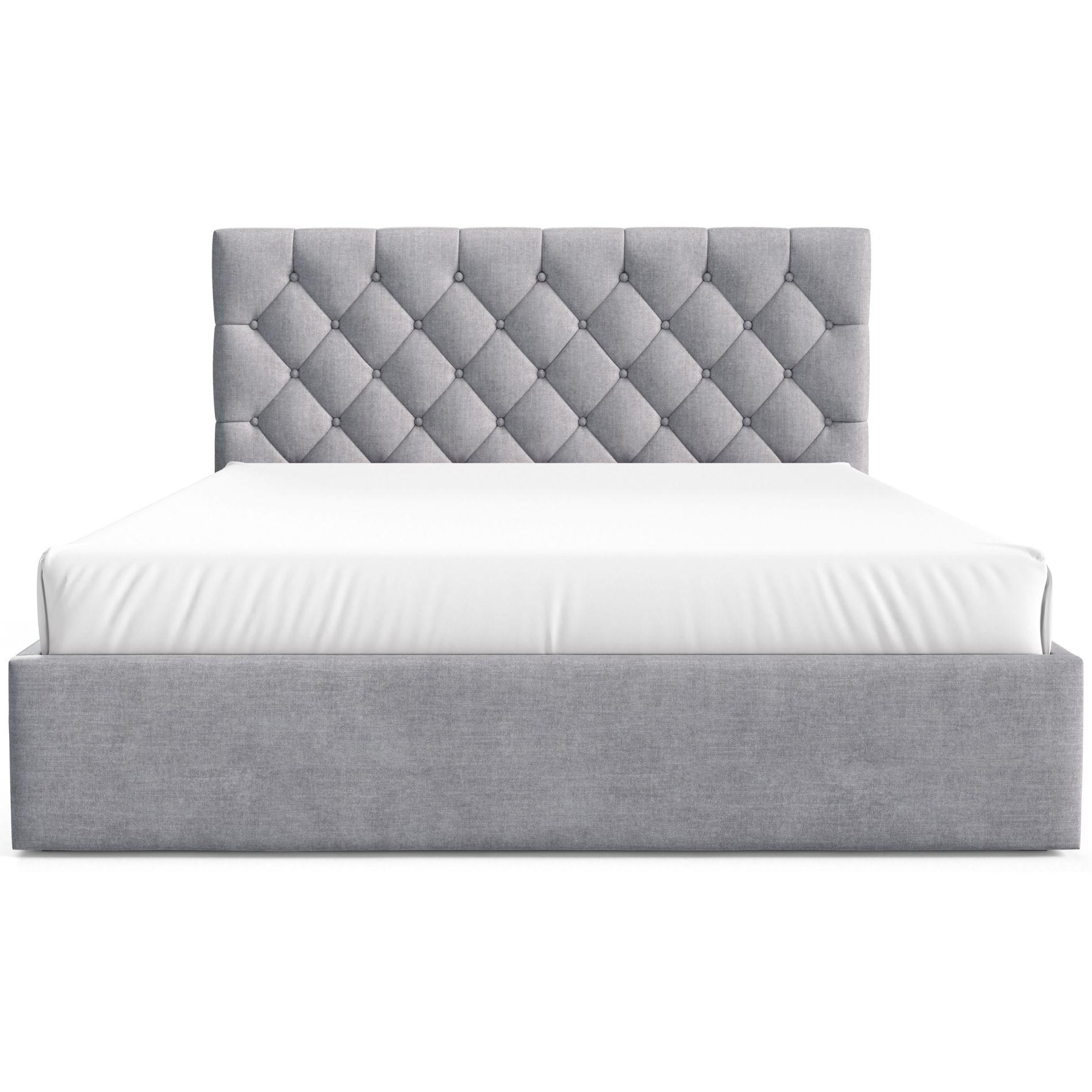 POLSTERBETT Aurevia Hellgrau Samtbezug 140x200 cm - Hellgrau, Textil (140/200cm) - Selsey