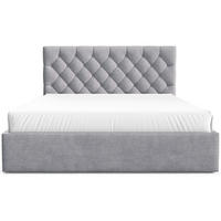 POLSTERBETT Aurevia Hellgrau Samtbezug 160x200 cm - Hellgrau, Textil (160/200cm) - Selsey