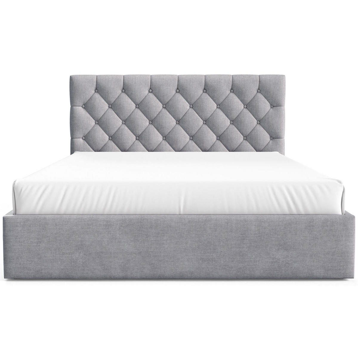POLSTERBETT Aurevia Hellgrau Samtbezug 160x200 cm - Hellgrau, Textil (160/200cm) - Selsey