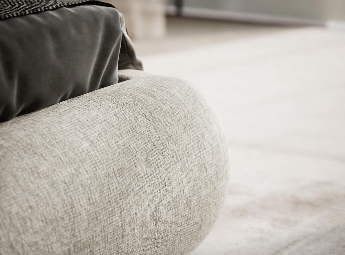 POLSTERBETT Maumere Beige 160/200 cm im Chenille-Stoff - Beige/Schwarz, Holz/Holzwerkstoff (160/200cm) - Maison de Reve