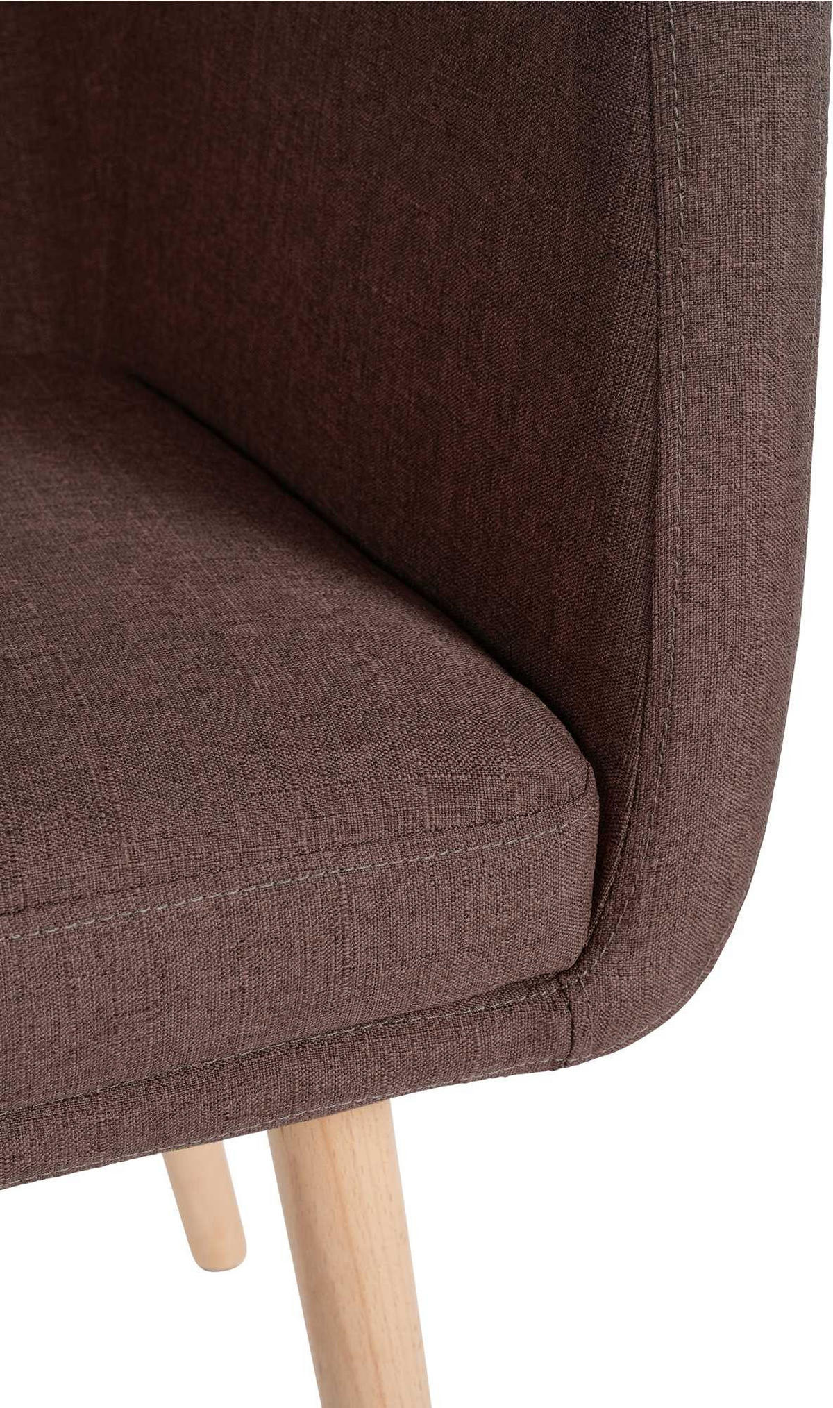 ARMLEHNENSTUHL Stoff braun - Eukalyptusholzfarben/Braun, Holz/Textil (61/88/57.5cm) - CLP