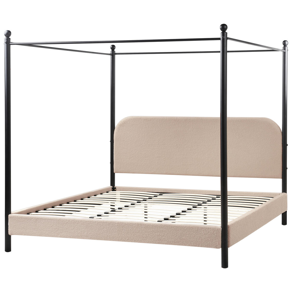 HIMMELBETT 180x200 cm Beige Dannemois - Taupe, Textil (180/200cm) - Beliani