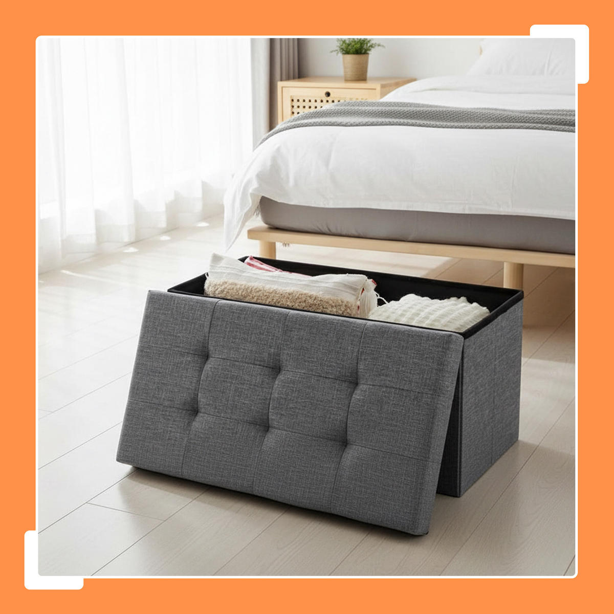 SITZBANK - Anthrazit, Holzwerkstoff/Textil (76/38/38cm) - Relaxdays