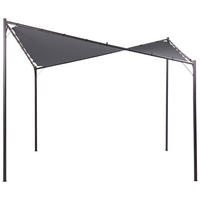 ZAHRADNÍ PAVILON Kov 300 cm 300 cm Tmavě šedý Aventine - šedá/černá, textil (300/260/300cm) - Beliani