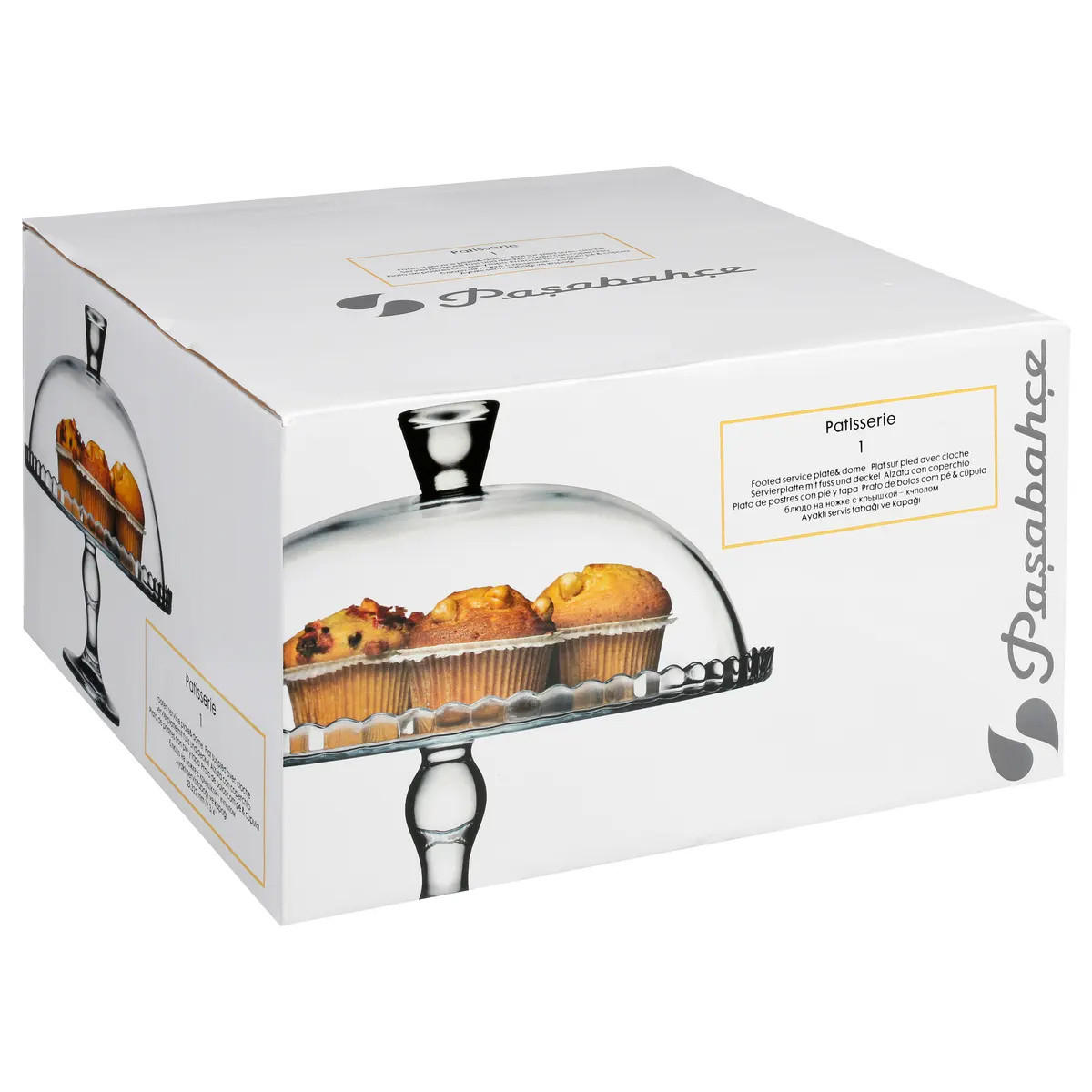 TORTENPLATTE mit Fuß und Haube Transparent 32/32/26 cm - Transparent, Glas (32/26cm) - Pasabahce