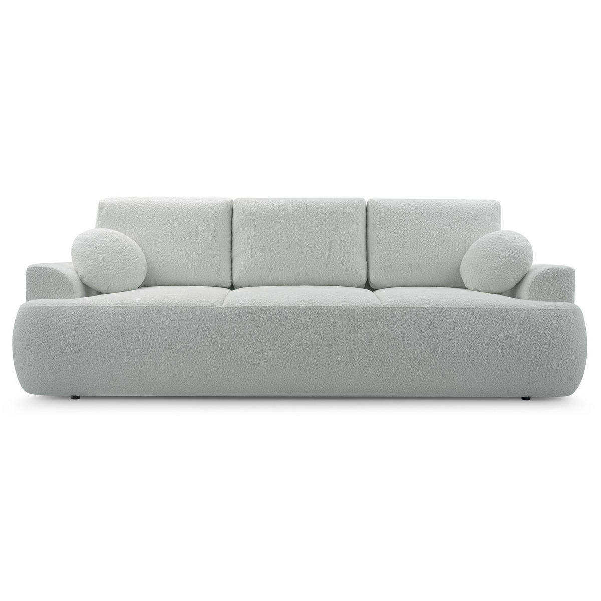 3-SITZER SOFA Barletto Grau-Beige Bouclé - Taupe/Schwarz, Holz/Textil (248/94/110cm) - Selsey