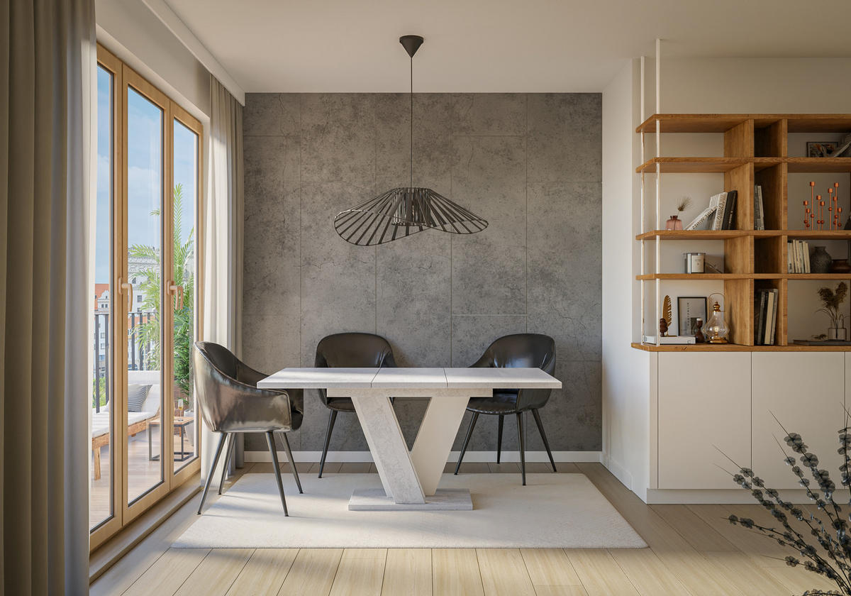 ESSTISCH Ausziehbar 120 - 160 cm Betonoptik und Weiß - Weiß/Grau, Holzwerkstoff (120/90/75cm) - PROSPERO
