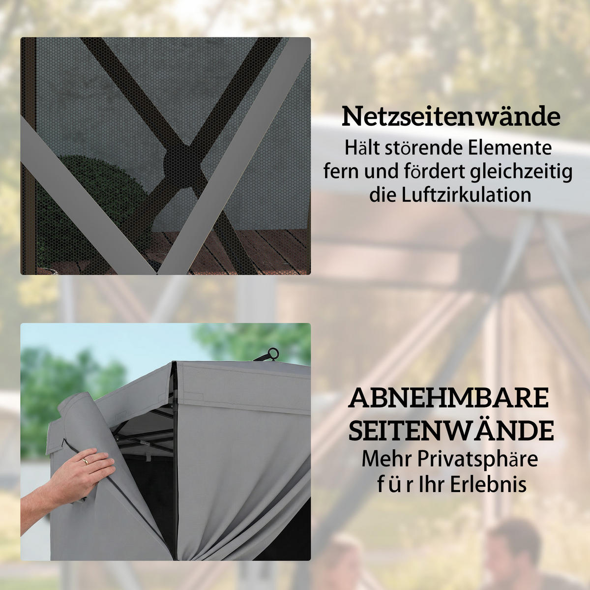 POP-UP-PAVILLON aus Oxfordstoff & Fiberglas Dunkelgrau - Dunkelgrau, Textil (185/205/185cm) - Outsunny