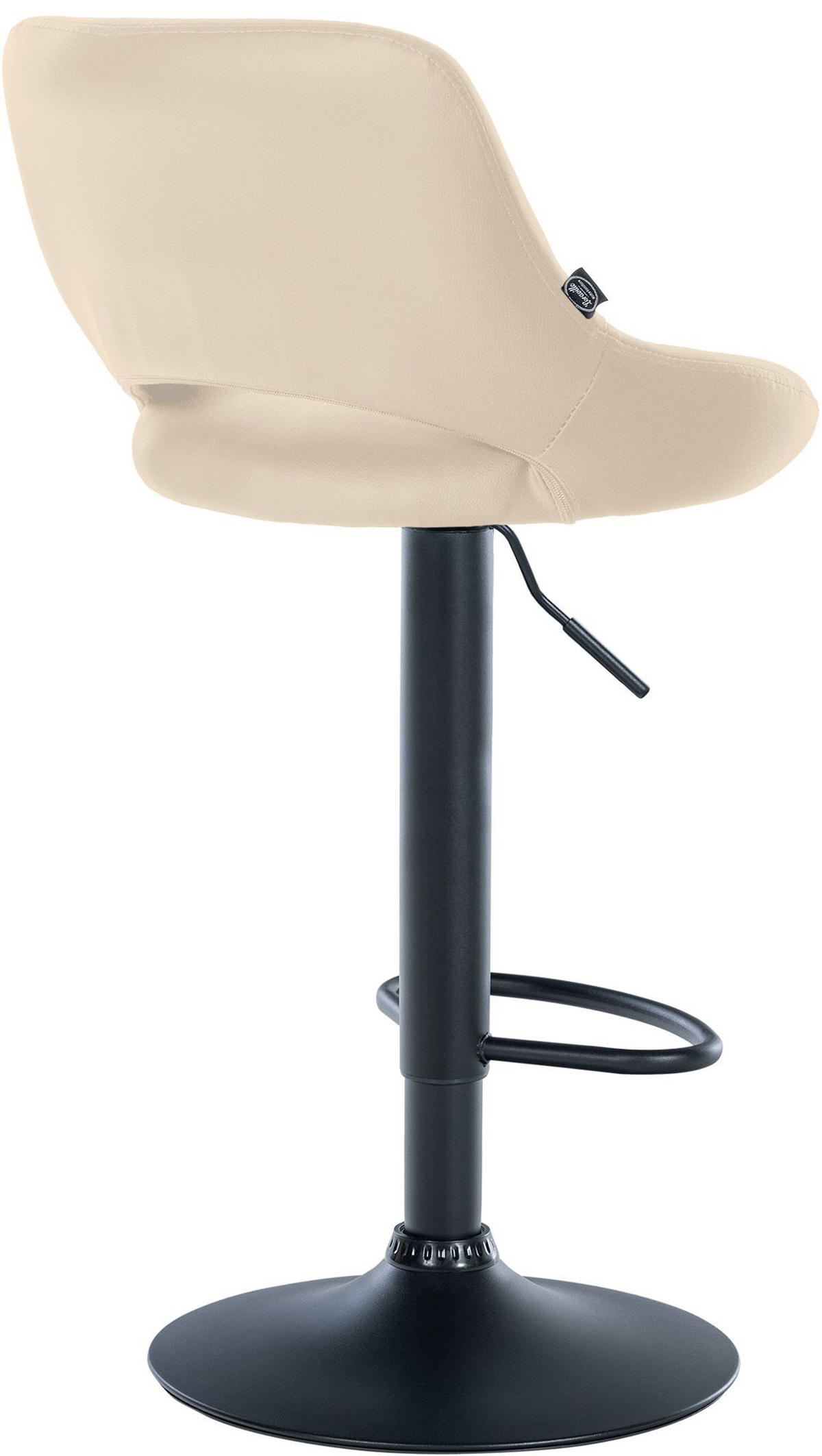 BARHOCKER 2er Set Milos Kunstleder B creme - Schwarz/Naturfarben, Kunststoff/Metall (47/106/48cm) - TPFLiving