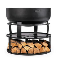 FEUERSCHALENBASIS mit Holzfach 102 cm, rund - Rostfarben, Metall (102/102cm) - Cook King