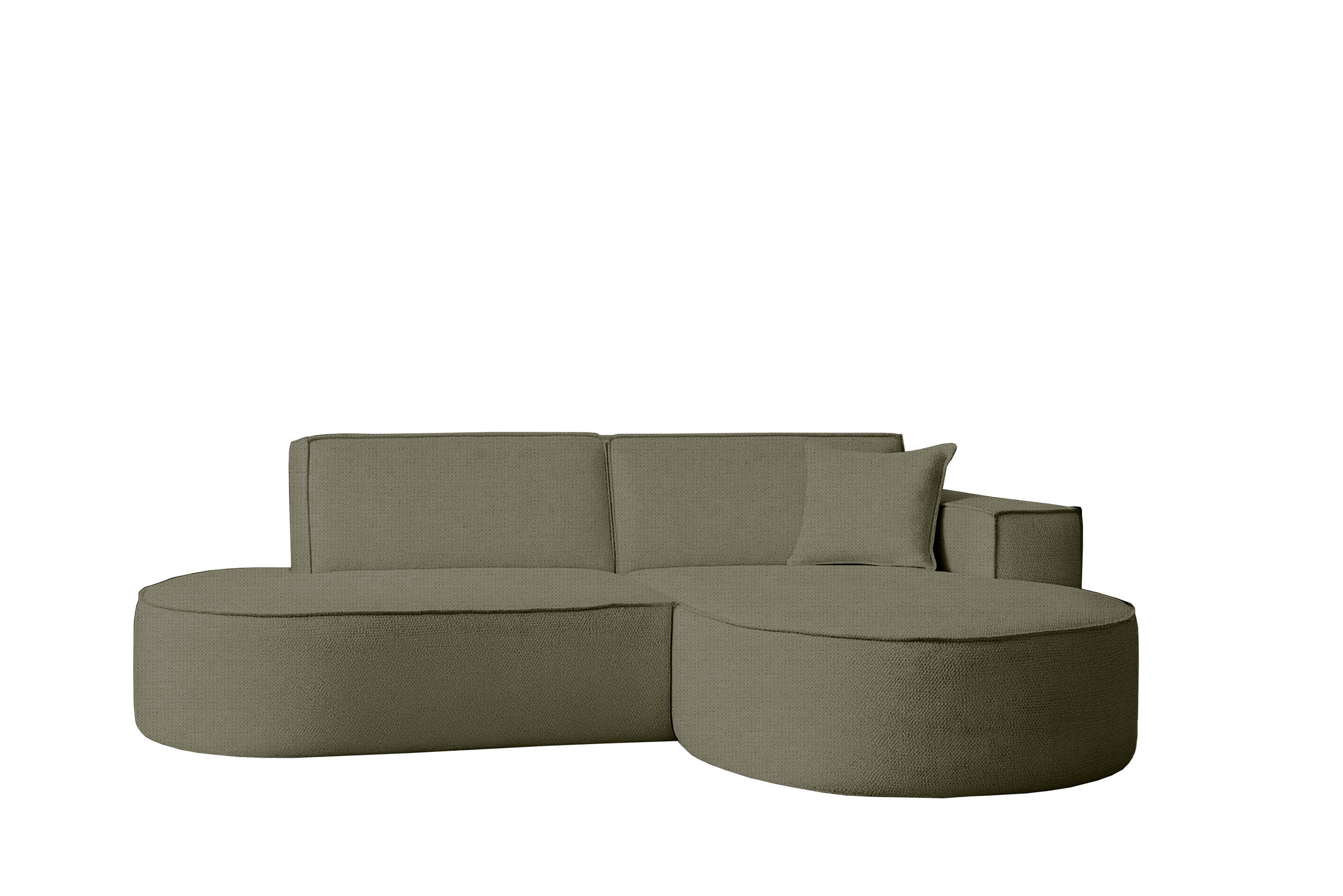 ECKSOFA Modena Studio Stoff Artico, Moss Rechts - Grün, Holz/Textil (236/165cm) - Kaiser Möbel