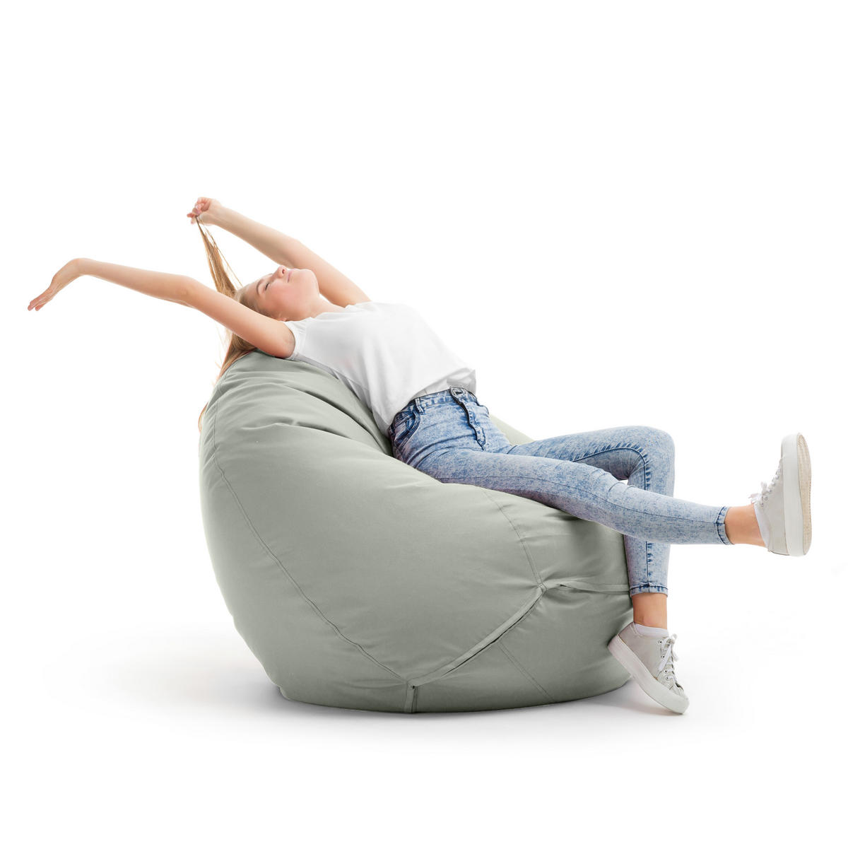 BRUNI Classico Sitzsack - Indoor- und Outdoor-Bean Bag, in Deutschland gefertigt - Hellgrau, Kunststoff/Textil (70/60/70cm) - Bruni
