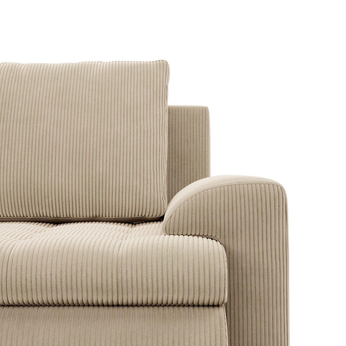 ECKSOFA LINKS MIT SCHLAFFUNKTION FORESTA, Cord - Beige - Beige, Textil (230/200cm) - Mebligo