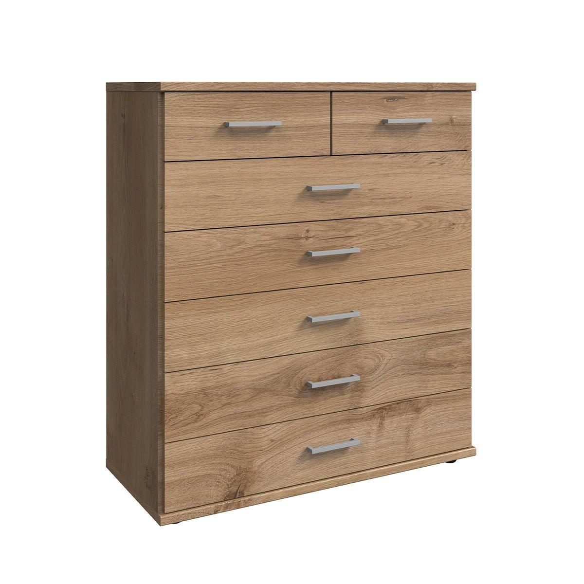 KOMMODE 7 Schubladen - L91x H106 cm - Eiche Artisan, Holzwerkstoff (40/106/91cm) - Calicosy