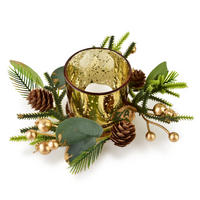 KERZENHALTER Santa Lila Gold 7x7x8 cm Glas - Goldfarben, Glas (7/8/7cm) - Mondex