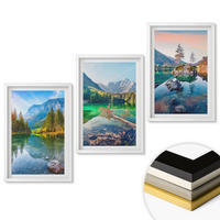 WANDBILDER 3er-Set - 40x60 cm Weißer Rahmen - Naturlandschaft der Bergseen - Weiß, Kunststoff (40/60cm) - ArtPrintCave