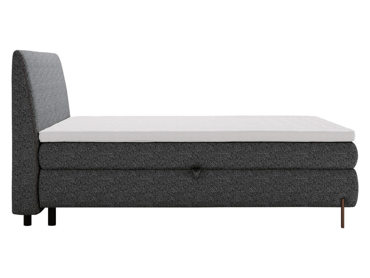 BOXBETT Evia - H3 - Dunkelgrau/Braun, Holzwerkstoff/Textil (160/200cm) - MIRJAN24
