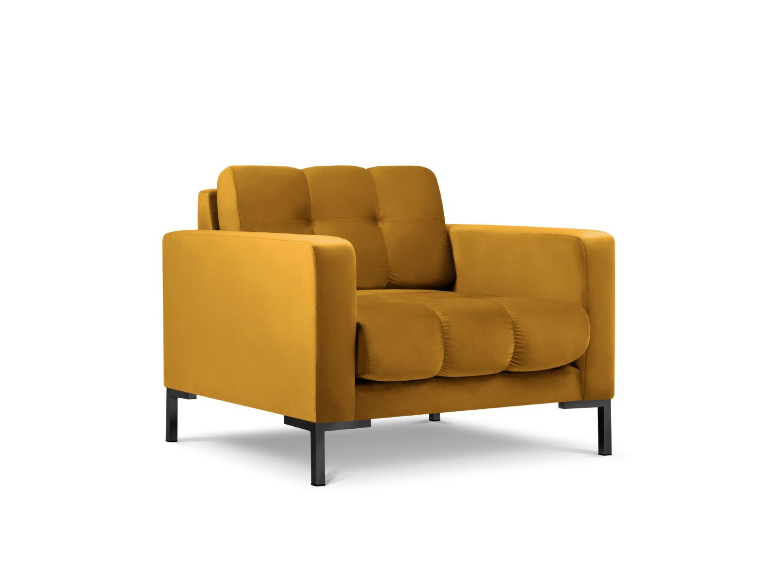 SESSEL Mamaia aus Samt gelb - Gelb, Textil (92/75/87cm) - Micadoni