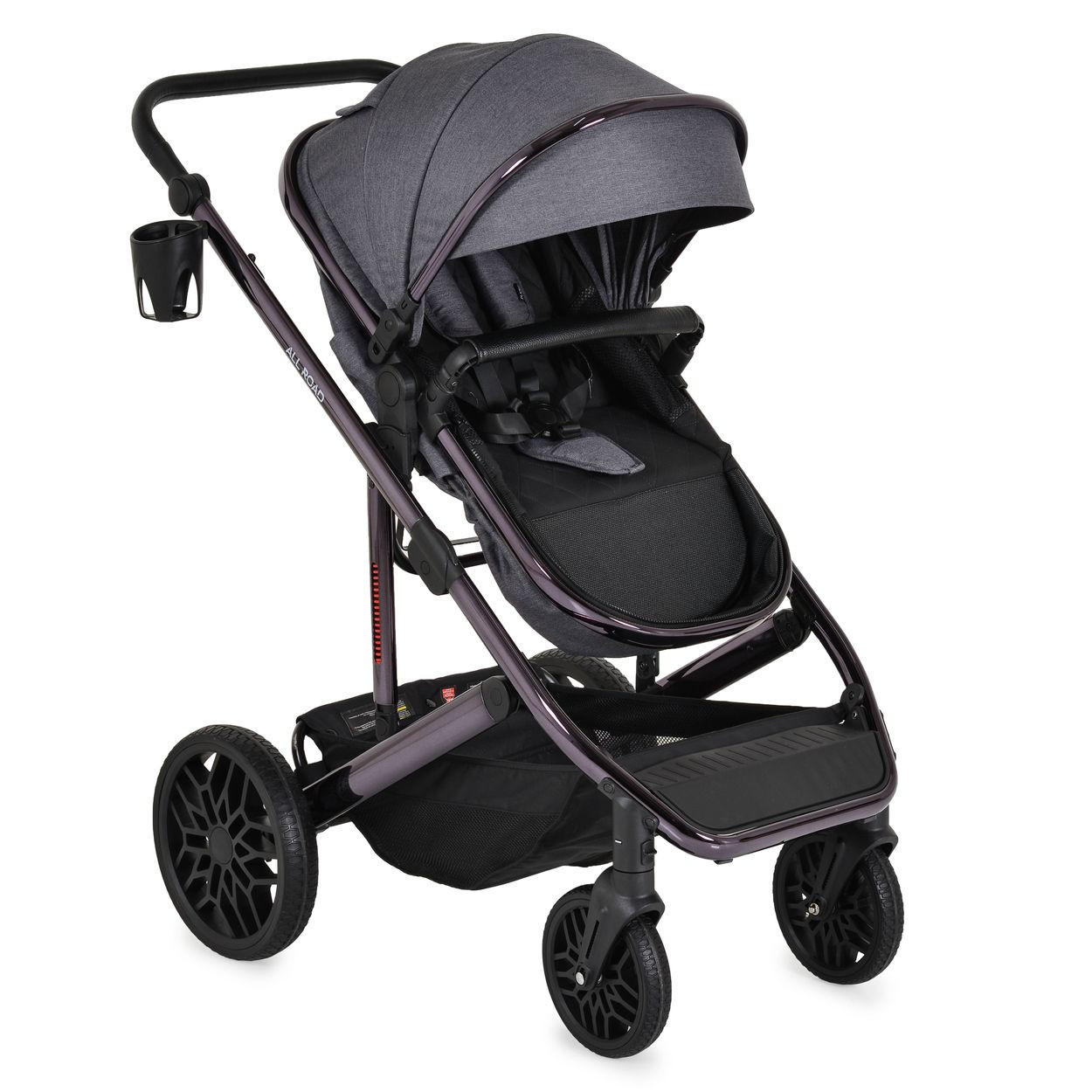 KOMBIKINDERWAGEN 3 in 1 all Road grau umbaubar Babyschale Sportsitz Tragetasche - Grau, Metall (87/59/108cm) - Moni
