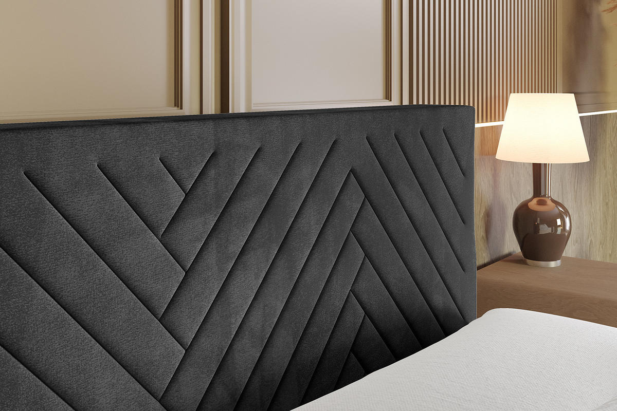 BOXBETT mit Matratze H3 und Lattenrost - VEXA - 120x200 - Schwarz Casablanca - Schwarz, Holzwerkstoff/Kunststoff (120/200cm) - ALTDECOR