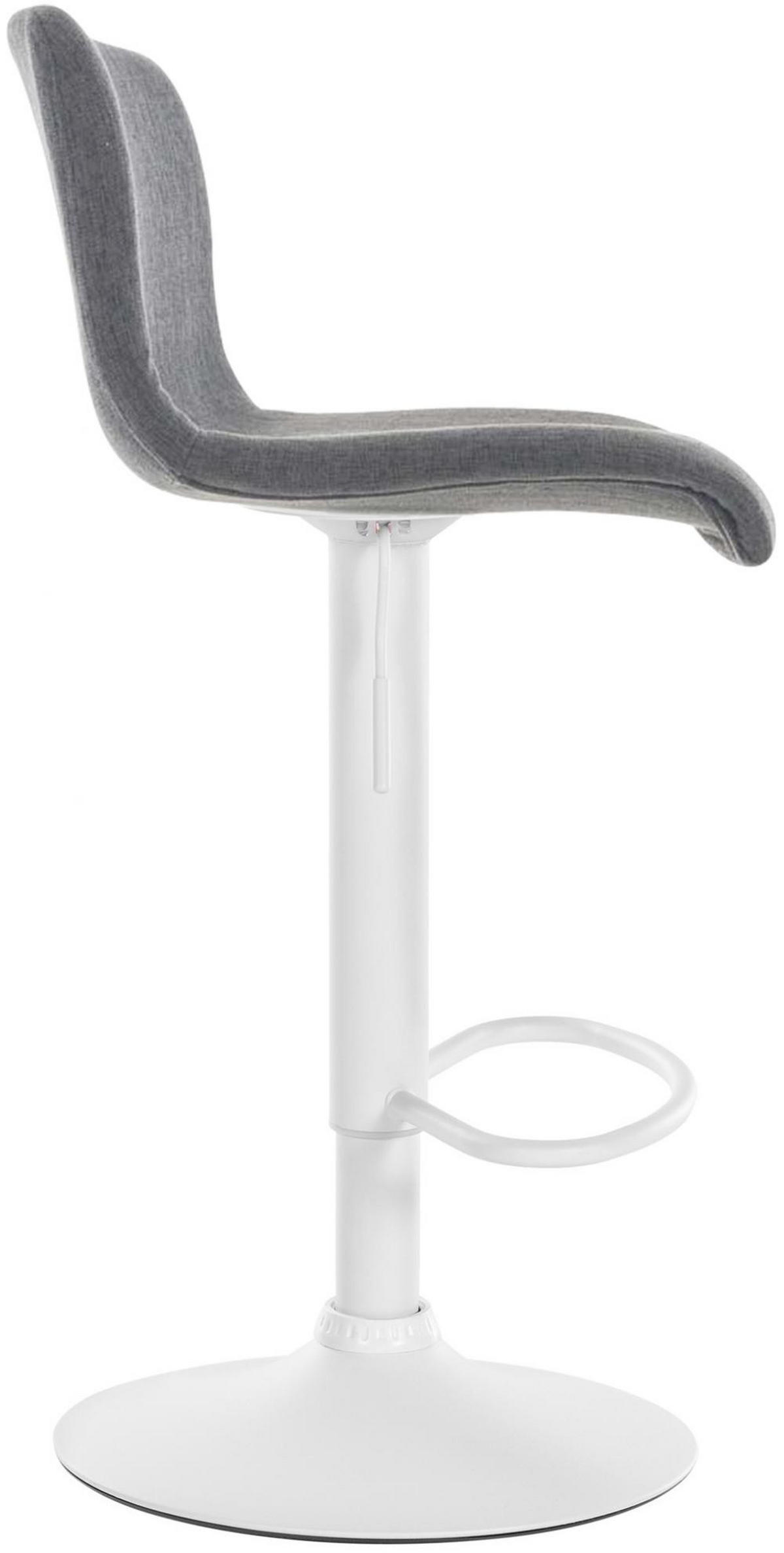BARHOCKER Stoff hellgrau - Hellgrau/Weiß, Textil/Metall (39/84/36cm) - CLP
