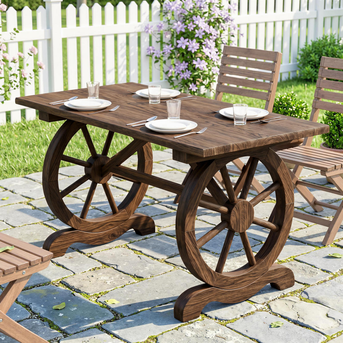 GARTENTISCH, Naturholz, Tannenholz - Naturfarben, Holz (110/60/65cm) - Outsunny