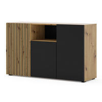 SIDEBOARD Nera Holz und Schwarz - Schwarz, Holzwerkstoff (135/82/42cm) - Petits-meubles
