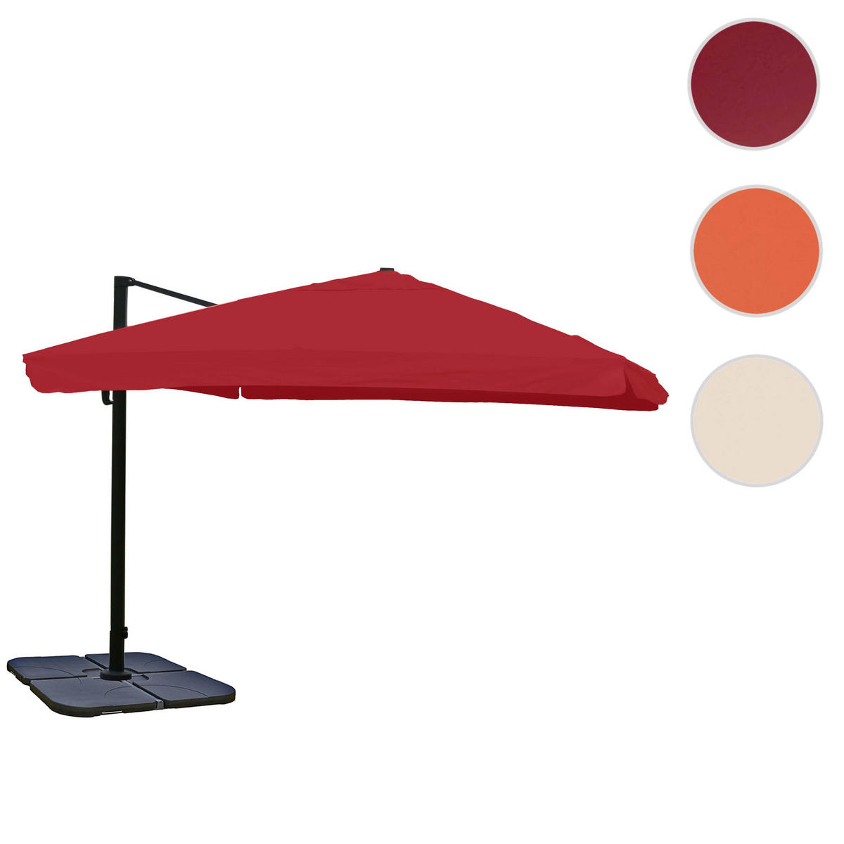 AMPELSCHIRM I Bordeaux 300/300 cm - Bordeaux, Textil (360/300cm) - MCW