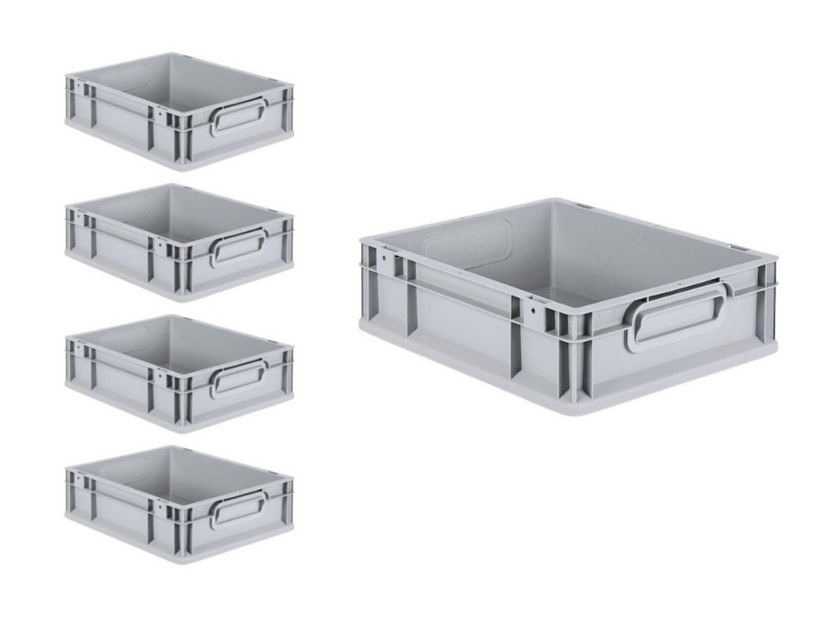 EUROBOX 5x Nextgen Economy Griffe Geschlossen 12x30x40cm 11 Liter - Grau, Kunststoff (30/12/40cm) - PROREGAL
