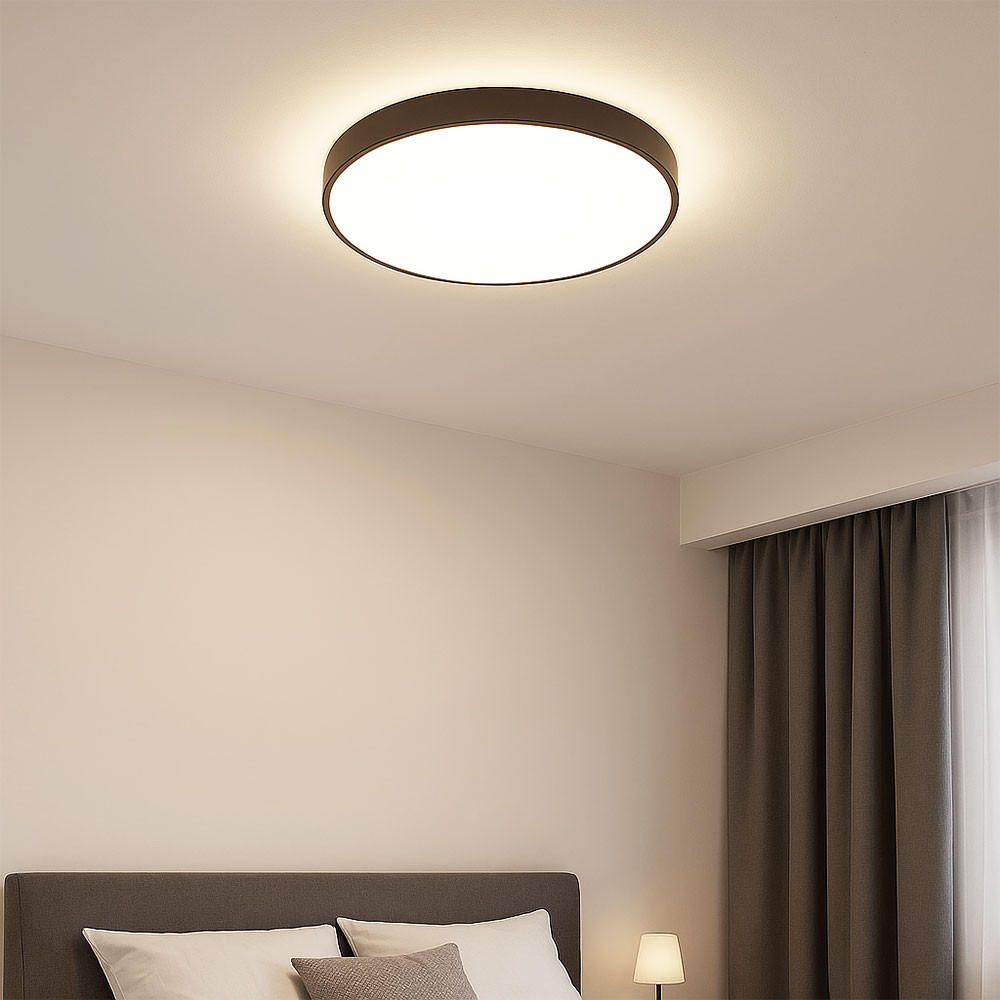 LED DECKENLEUCHTE ECLYPSE Anthrazit Opal - Anthrazit, Metall (48/48/5.5cm) - Globo Lighting