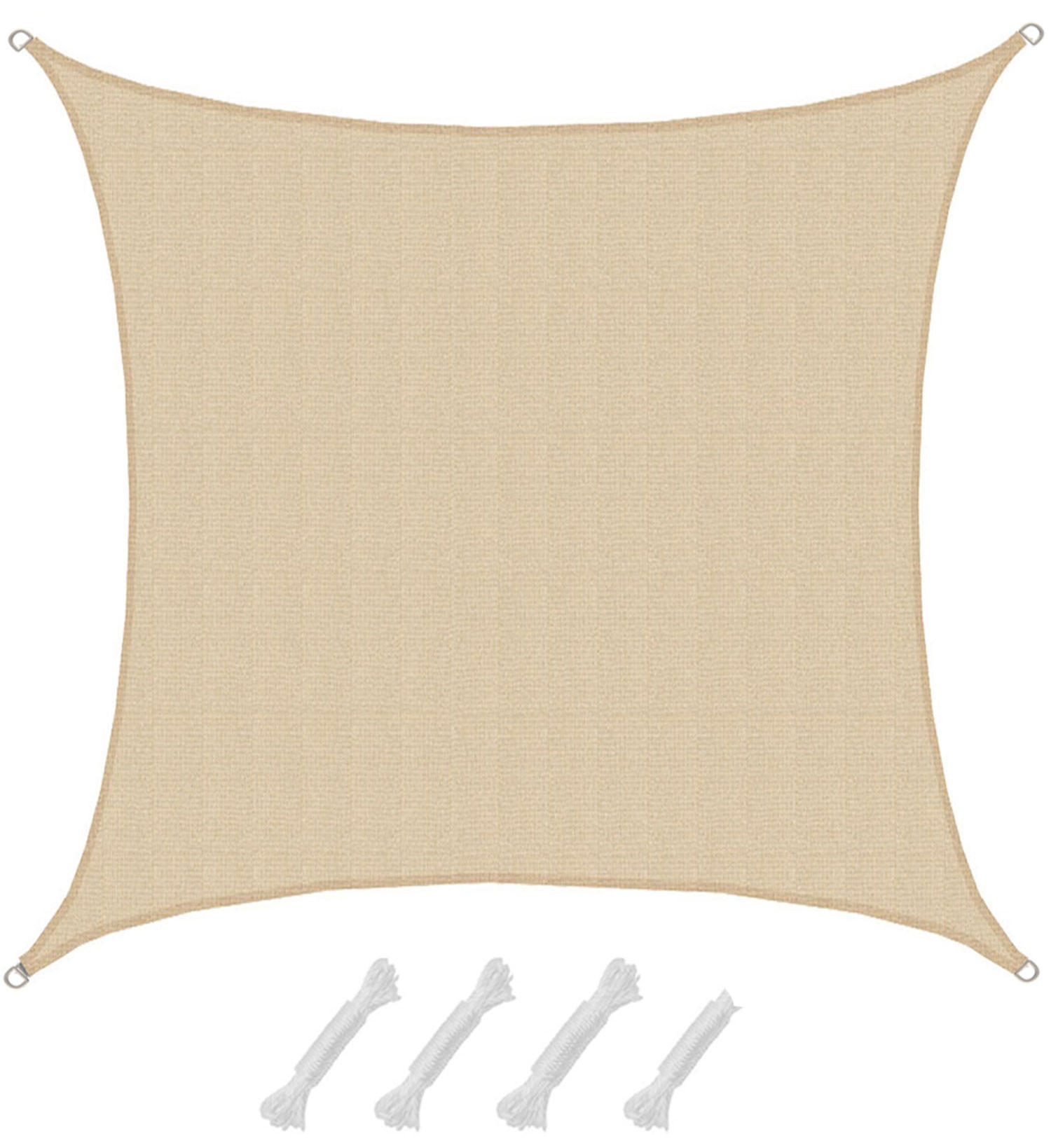 UV-SONNENSEGEL 5/5 m, Viereckig, Wasserdurchlässig, Beige - Beige, Kunststoff (500/500cm) - Amanka