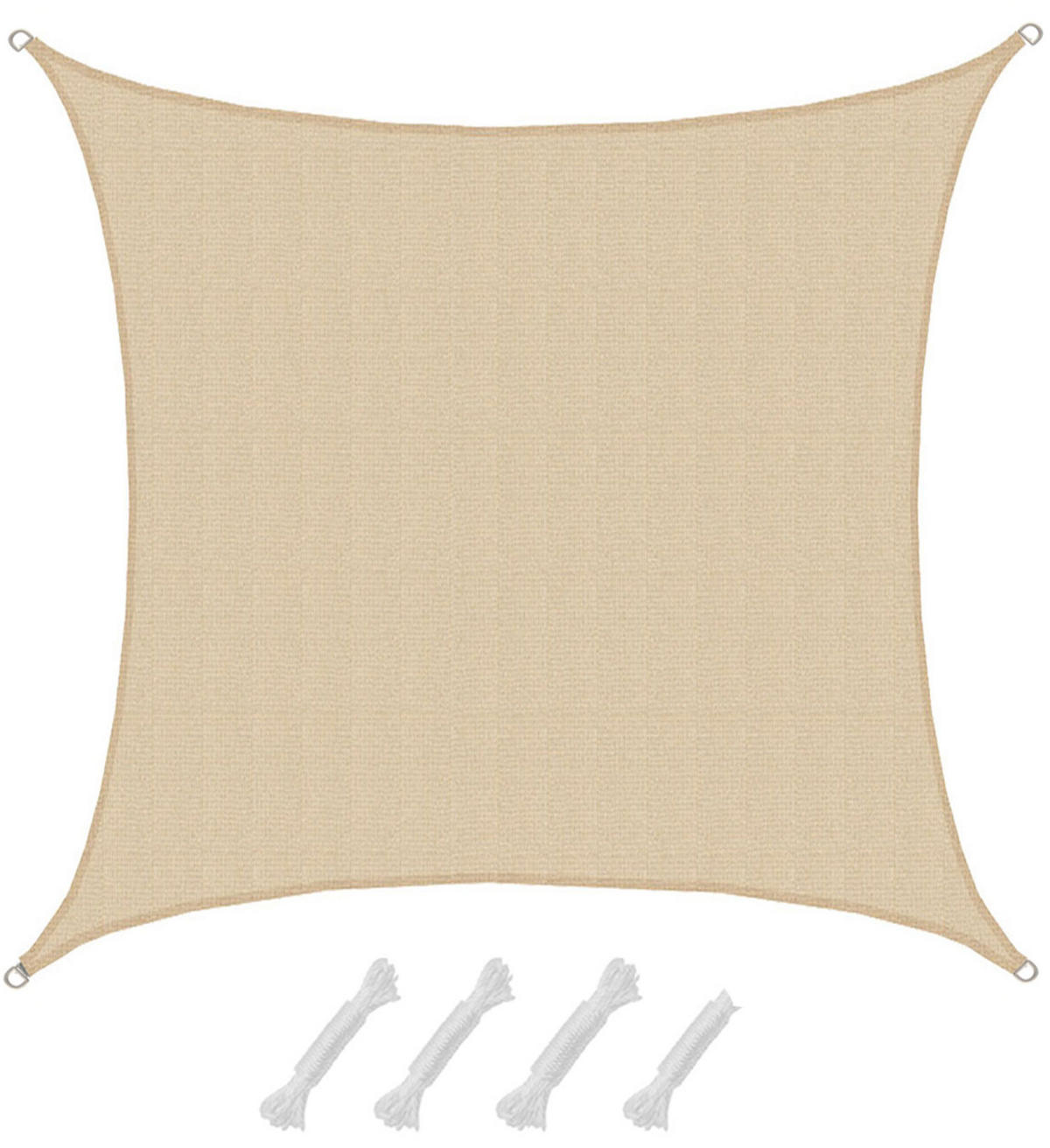 UV-SONNENSEGEL 5/5 m, Viereckig, Wasserdurchlässig, Beige - Beige, Kunststoff (500/500cm) - Amanka