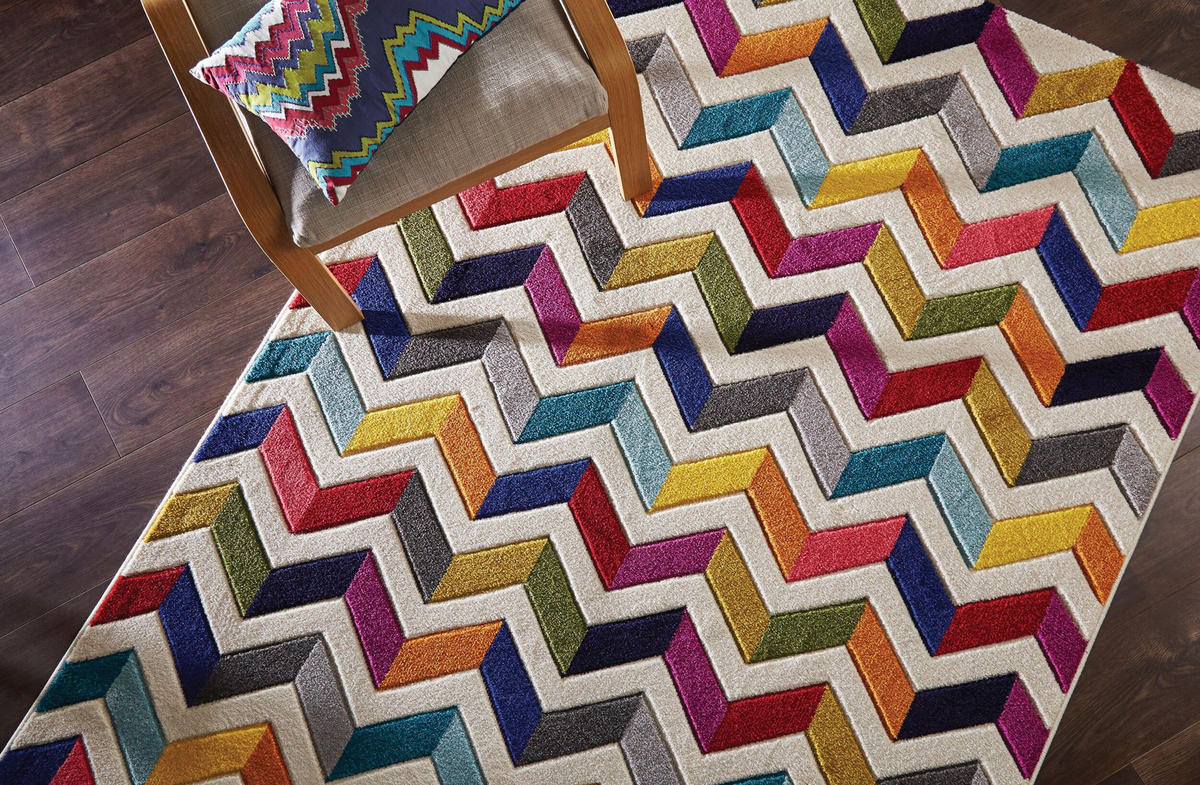 TEPPICH Bunt-Design, geometrisch MEON JOSH, Multi 80x150 cm - Multicolor, Textil (80/150cm) - KADIMA DESIGN