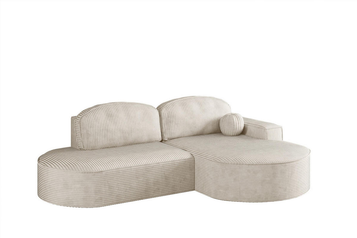 ECKSOFA Girona Mit Schlaffunktion - Weiß, Holzwerkstoff/Textil (278/179cm) - Fun Möbel
