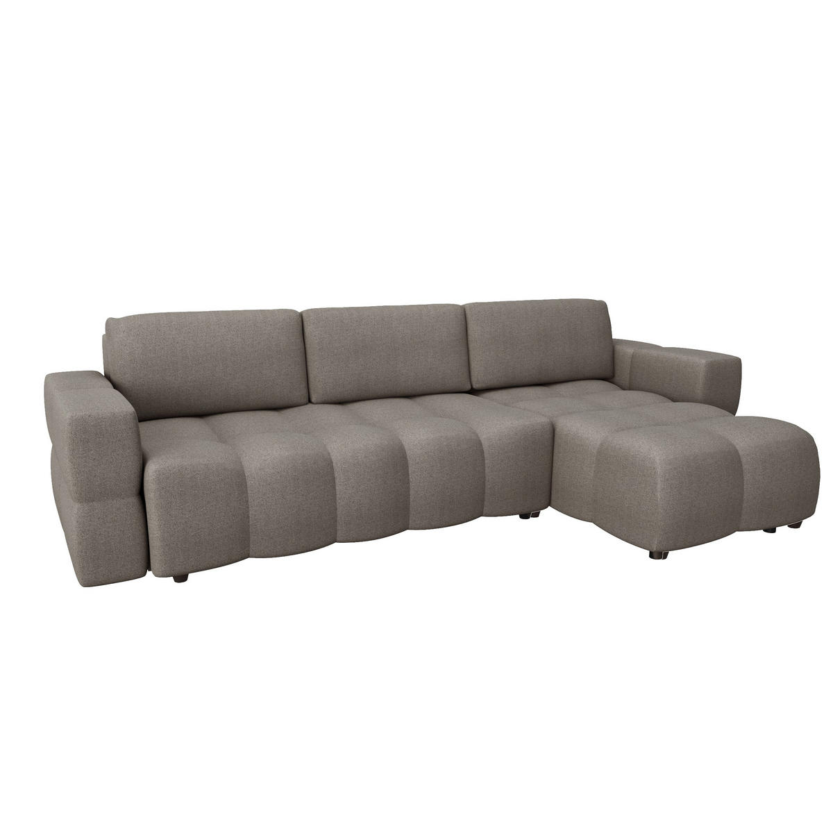 ECKSOFA RECHTS Rastergewebe Taupe 286cm - Taupe, Textil (286/169cm) - Sia Home