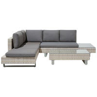 LOUNGE-SET 5-Sitzer grau modular Lanciano - Grau, Kunststoff - Beliani