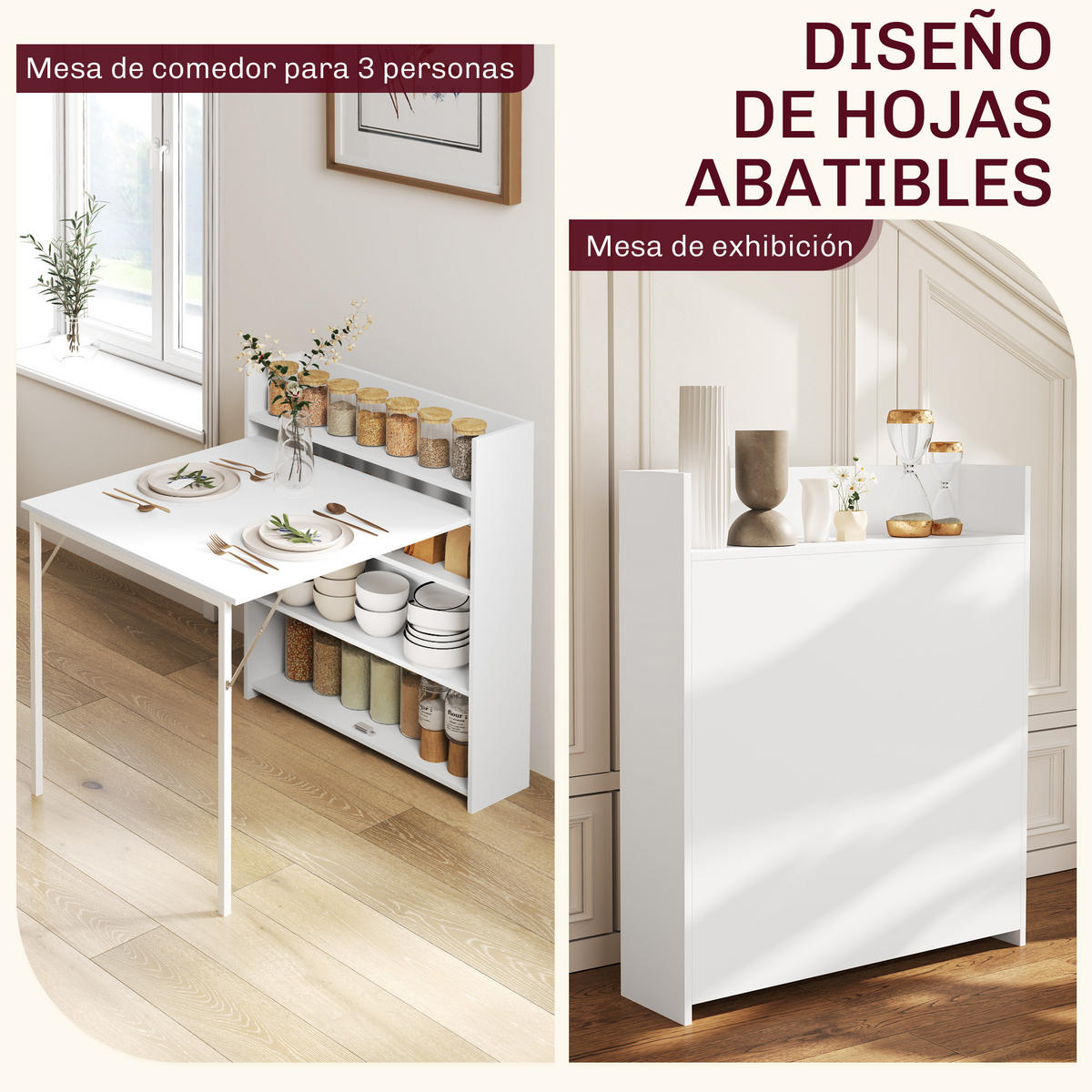 ESSTISCH Weiß 1 Stück - Weiß, Naturmaterialien (91/78.5/93cm) - GiPP