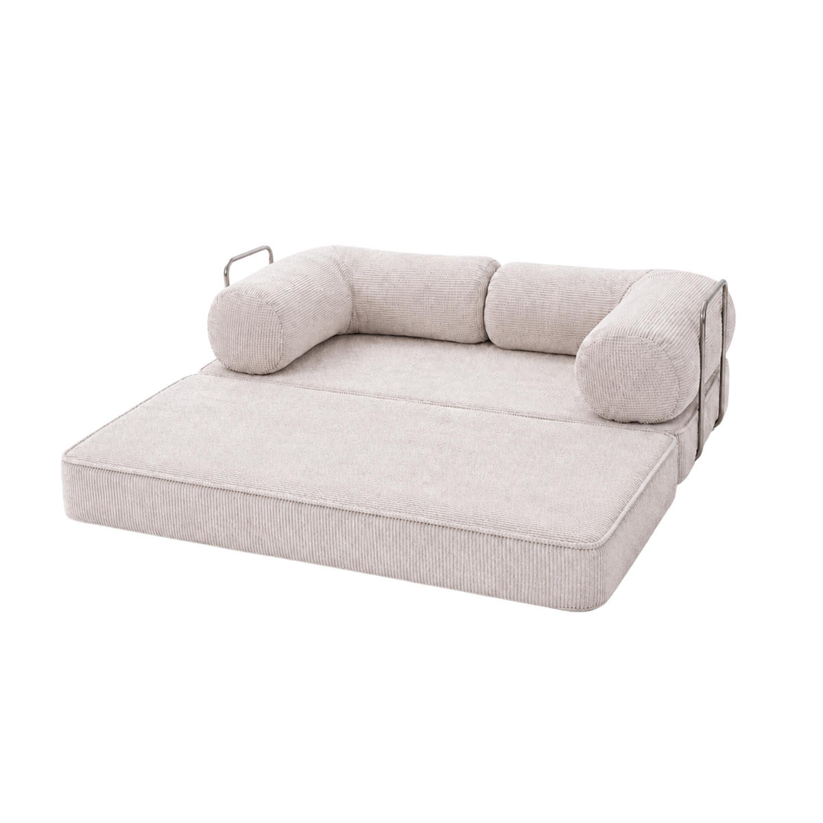 HOCHWERTIGES zeitgenössisches Design Sofa Beige/Hellgrau - Beige, Textil (200/70/100cm) - SURB