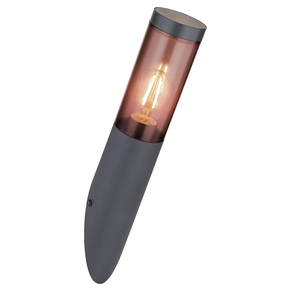 LED AUSSENLEUCHTE Grau Rauchoptik - Grau, Metall (17/7.6/40cm) - Globo Lighting