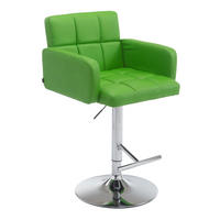 BARHOCKER Lausanne, Gestell Metall in Chromoptik, Kunstleder Grün - Chromfarben/Grün, Kunststoff/Textil (60/100/56cm) - TPFLiving