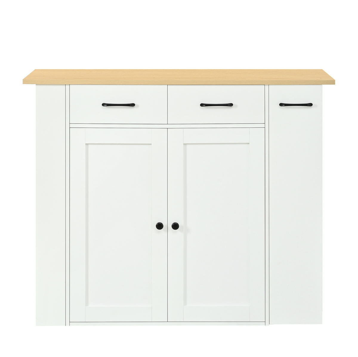 KÜCHENINSEL mit Klappplatte 120 x 45-75 x 96 cm Weiß - Weiß, Holz (45/96/120cm) - Beauniv