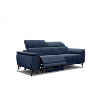 SOFA AVENA 3-Sitzer mit 1 Relaxfunktion, dunkelblau - Dunkelblau, Holzwerkstoff/Textil (204/80/108cm) - Courtois Laville