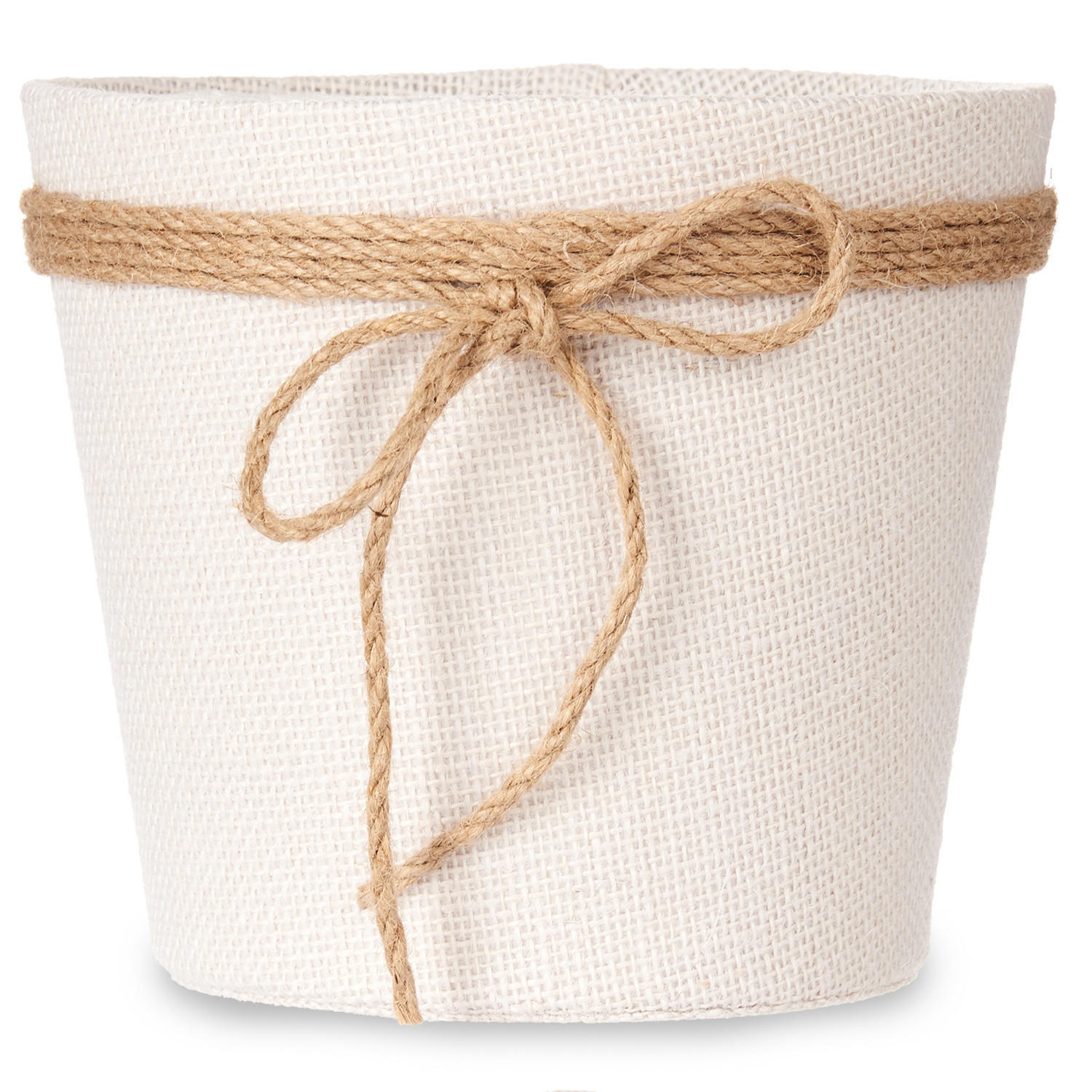 BLUMENTOPF Jute geflochten 20/16 cm - Weiß, Kunststoff (20/16cm)