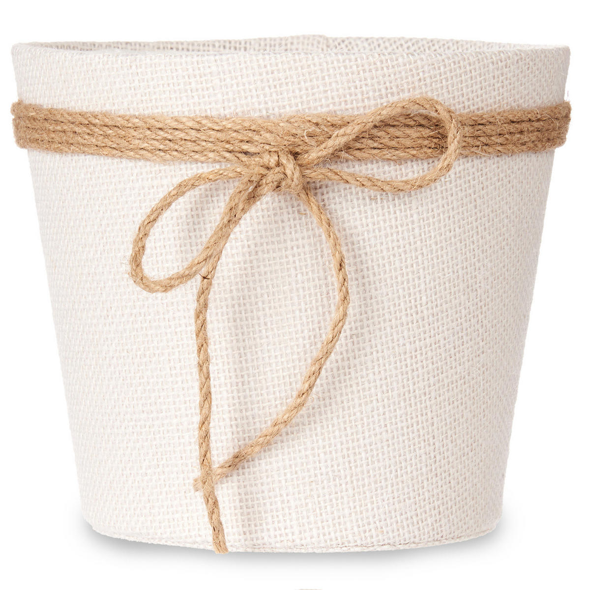 BLUMENTOPF Jute geflochten 20/16 cm - Weiß, Kunststoff (20/16cm)