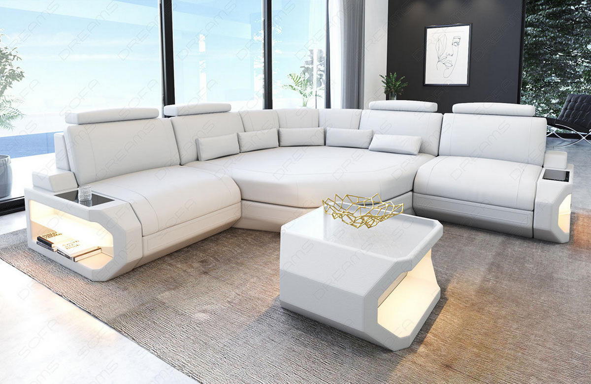 ECKSOFA Asti L Mini - Weiß, Leder (280/280cm) - Sofa Dreams