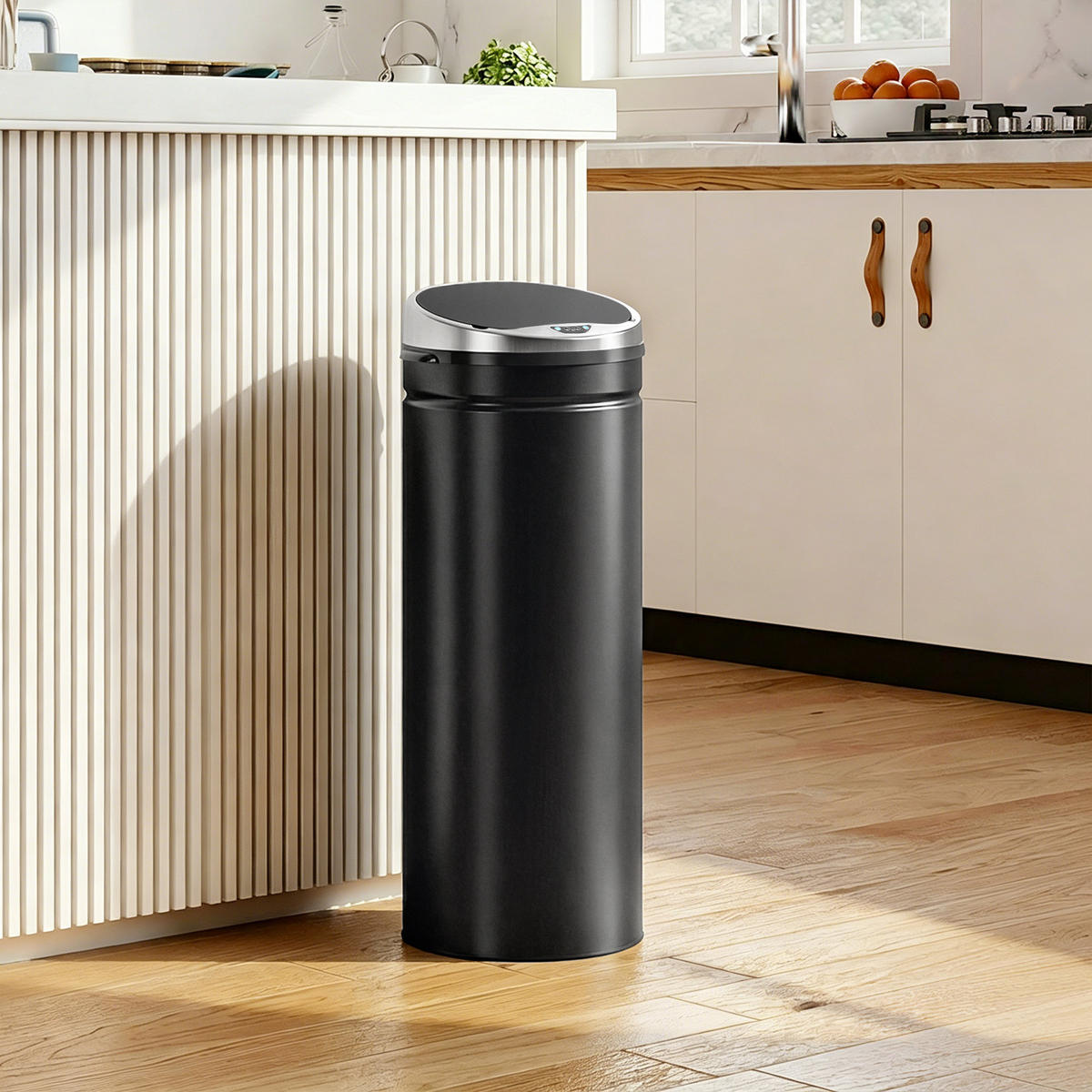SENSOR-MÜLLEIMER Edelstahl ABS Schwarz - Schwarz, Metall (30.5/81.5/30.5cm) - HOMCOM