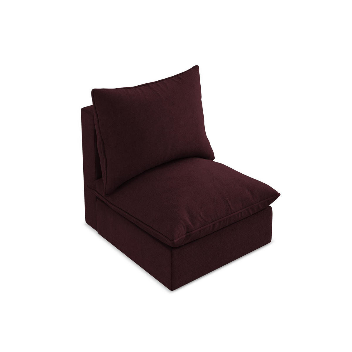 SOFAELEMENT Strukturstoff Rot - Rotbraun/Schwarz, Holzwerkstoff/Kunststoff (75/77/90cm) - LaMiaSofa